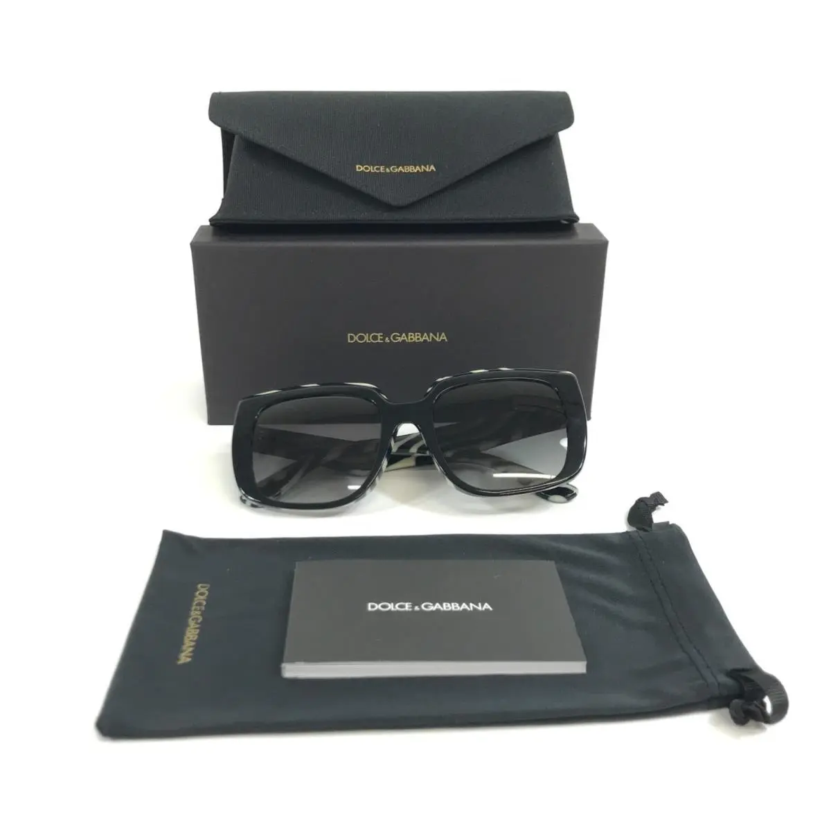 Dolce Gabbana Sunglasses DG4414-F 3372/8G Top Black on Zebra Asian Fit Frames