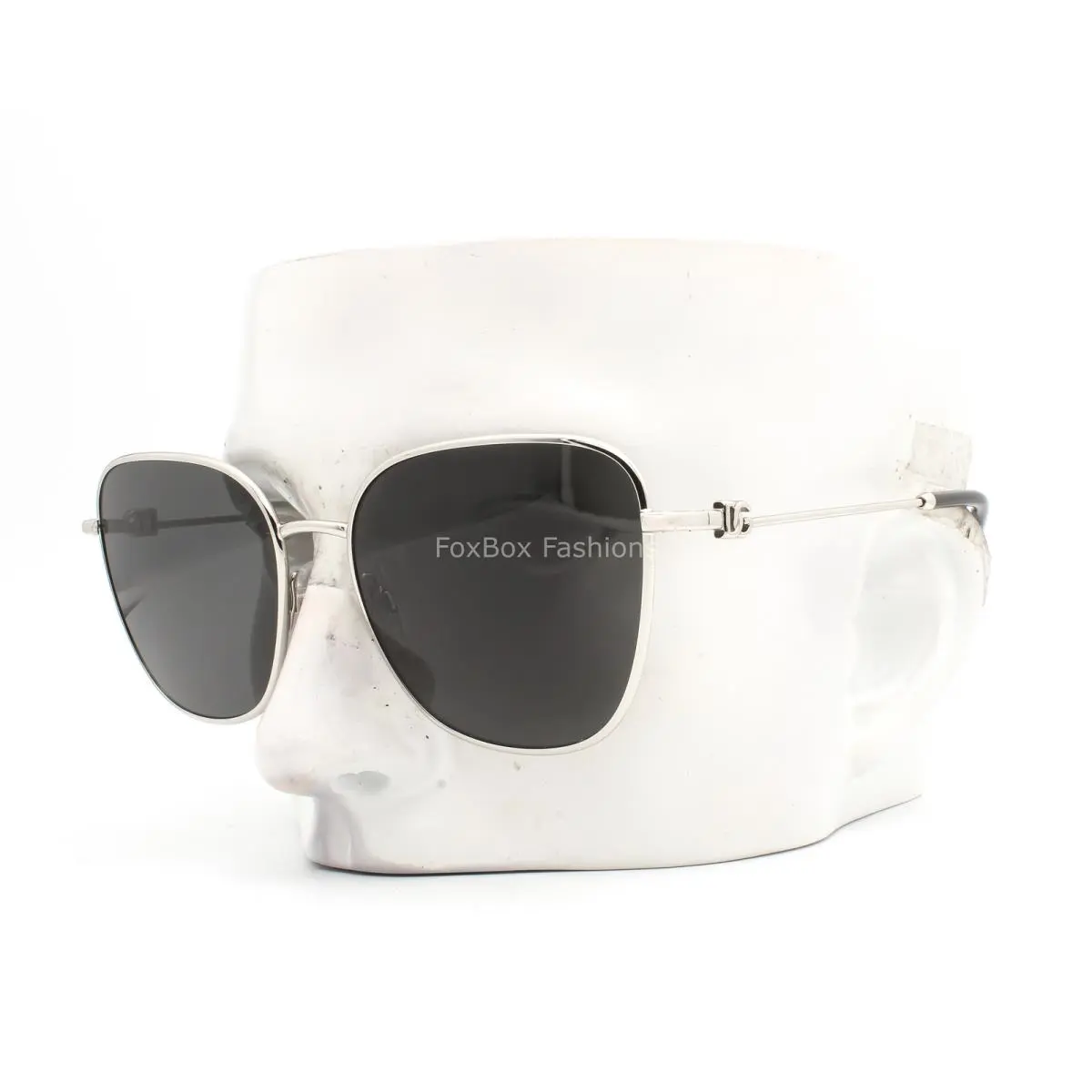 Dolce Gabbana Sunglasses Polished Silver Dark Grey Lens DG 2293 05/87 with Case
