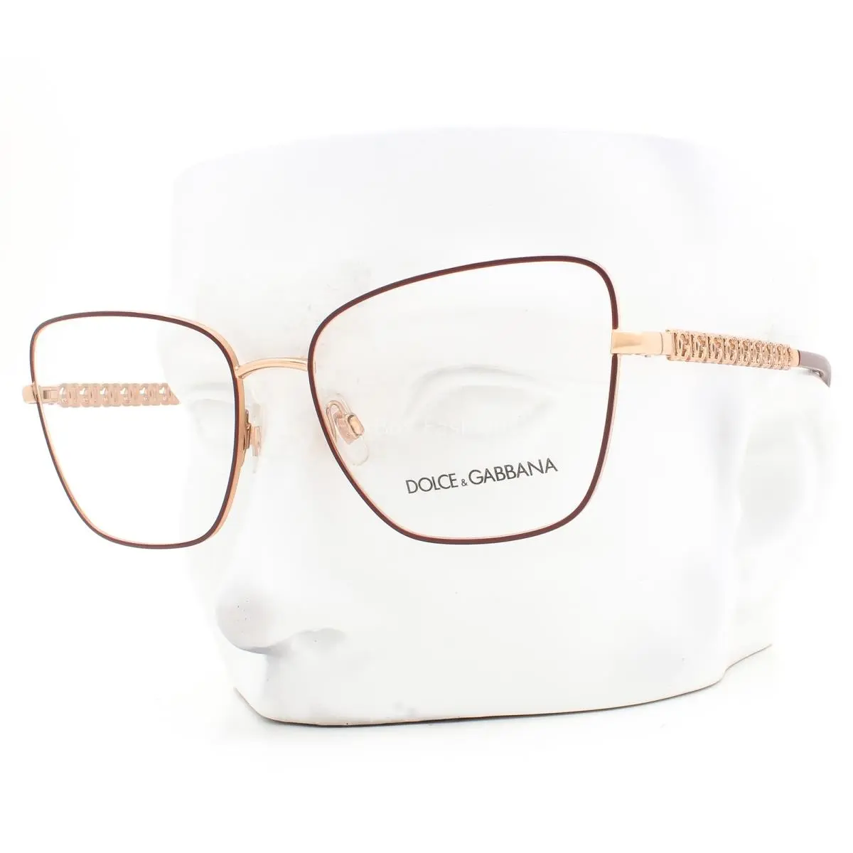 Dolce Gabbana DG 1346 1333 Glasses Matte Bordeaux Brownish Red Rose Gold W/case