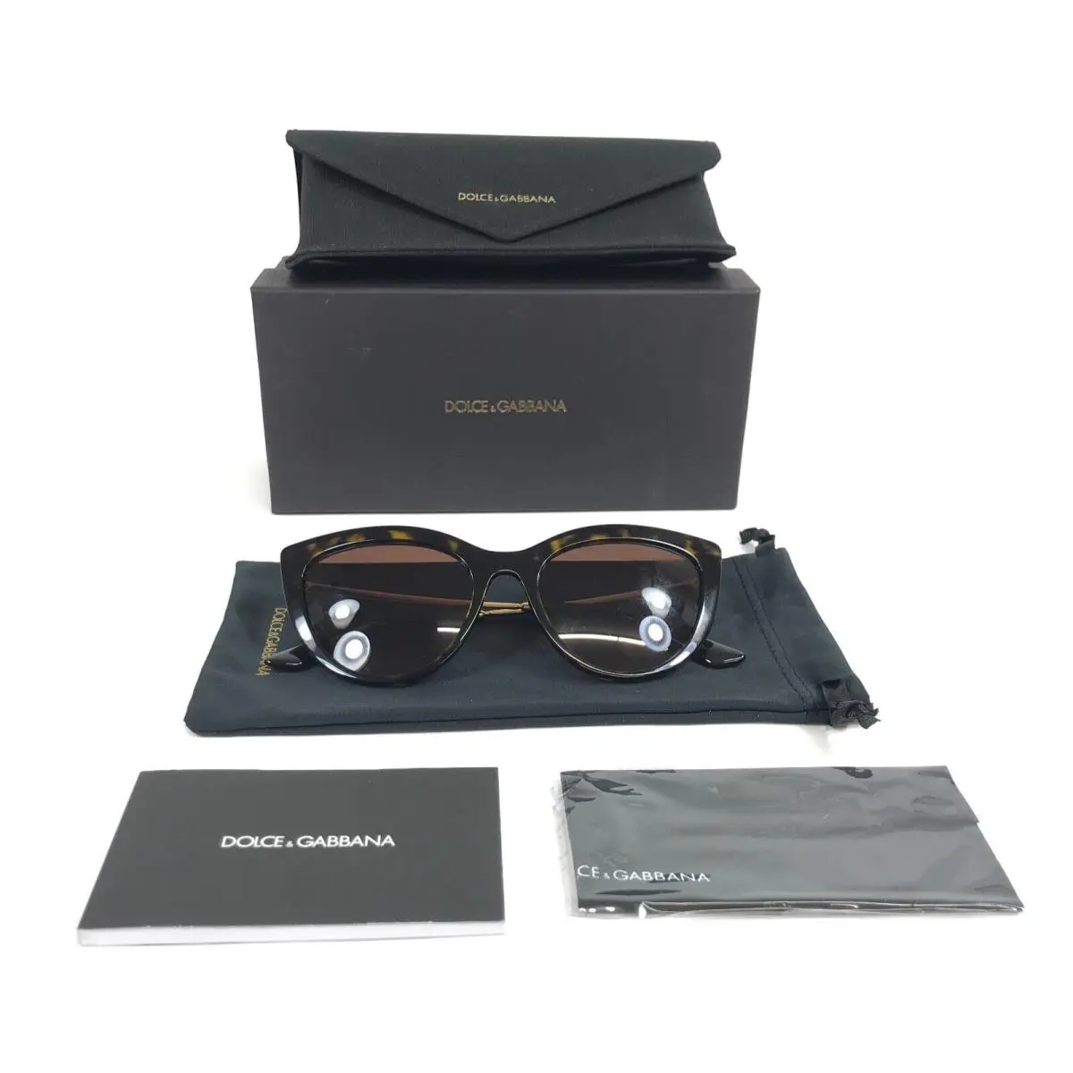 Dolce Gabbana Sunglasses DG4408 502/13 Havana Cat Eye w/ Brown Gradient Lenses