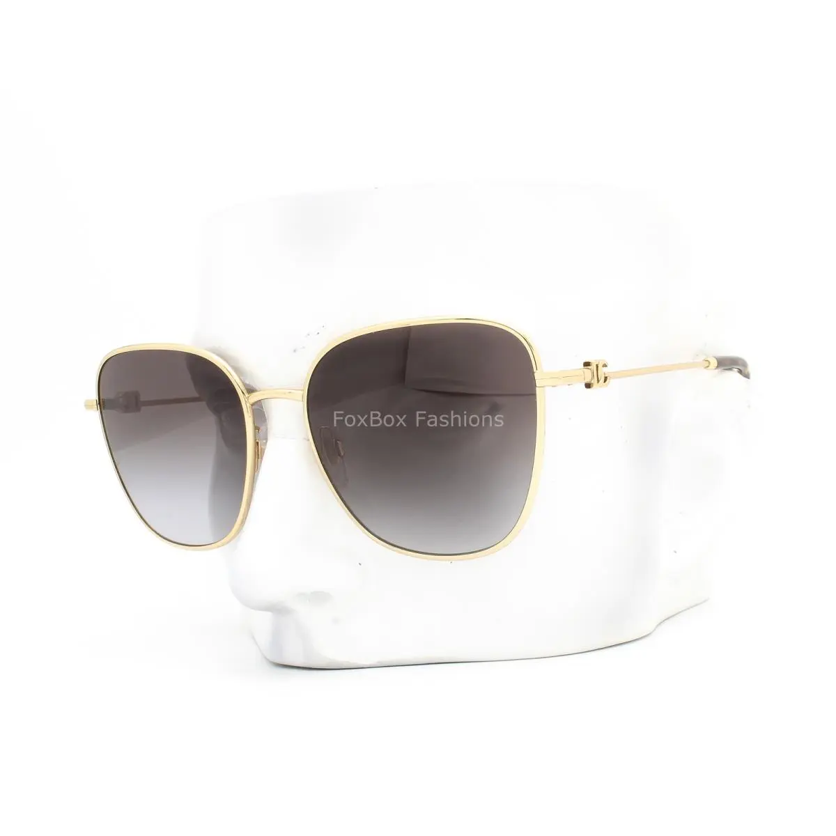 Dolce Gabbana Sunglasses DG 2293 02/8G Gold DG Logo Gray Gradient with Case