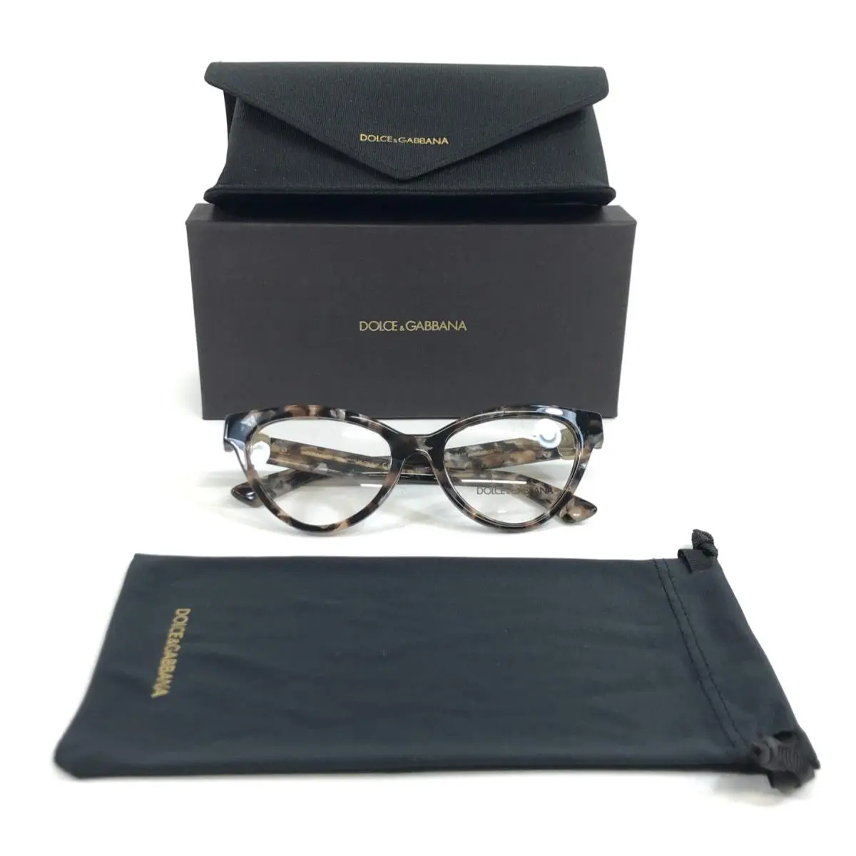 Dolce Gabbana Eyeglasses Frame DG3394 3438 Havana Brown Pearl Marble 52-18-145