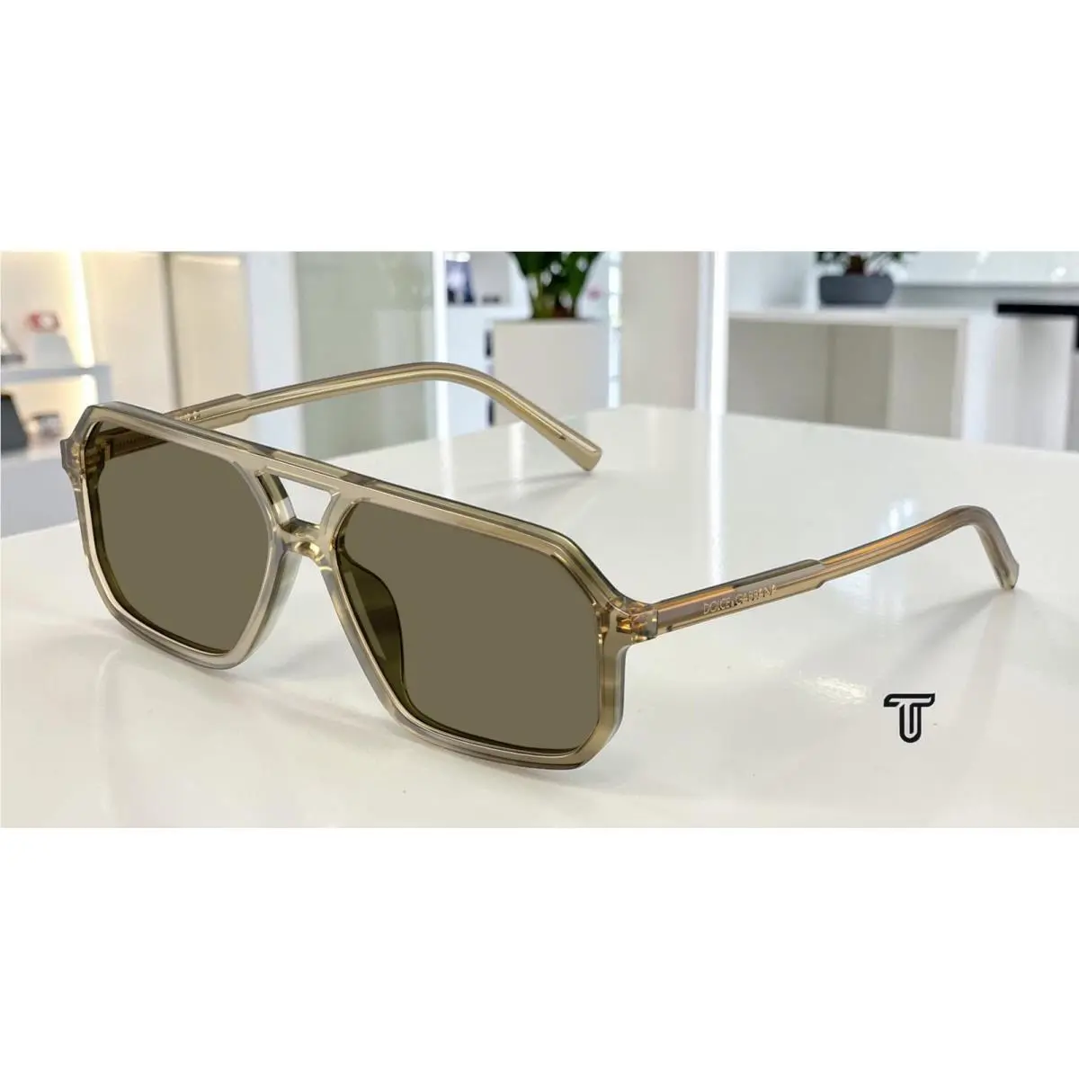 Dolce Gabbana DG4541 3480 3 Green On Striped Green Brown 59mm Men`s Sunglasses