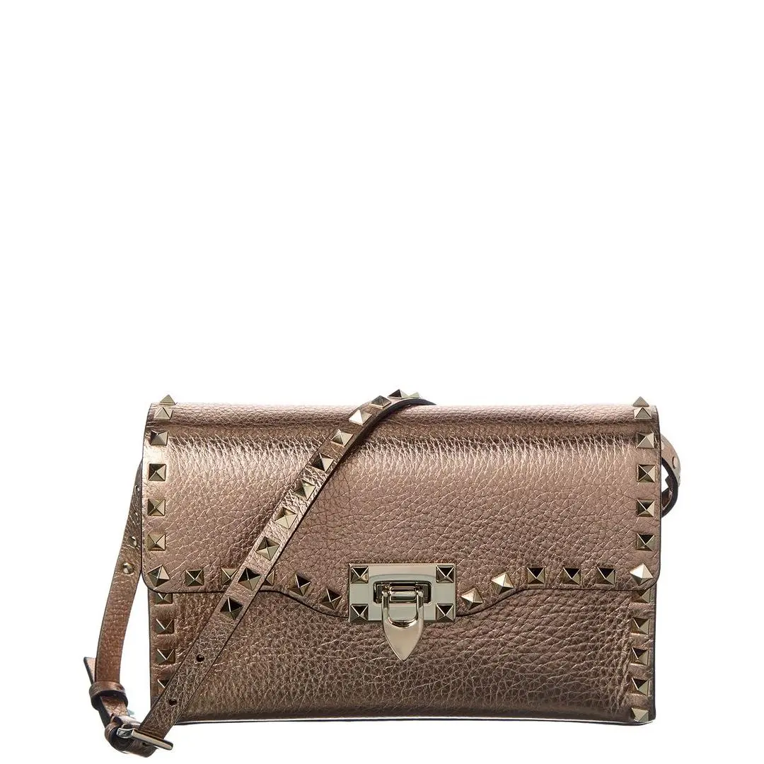 Valentino Rockstud Small Grainy Leather Crossbody Women`s Pink