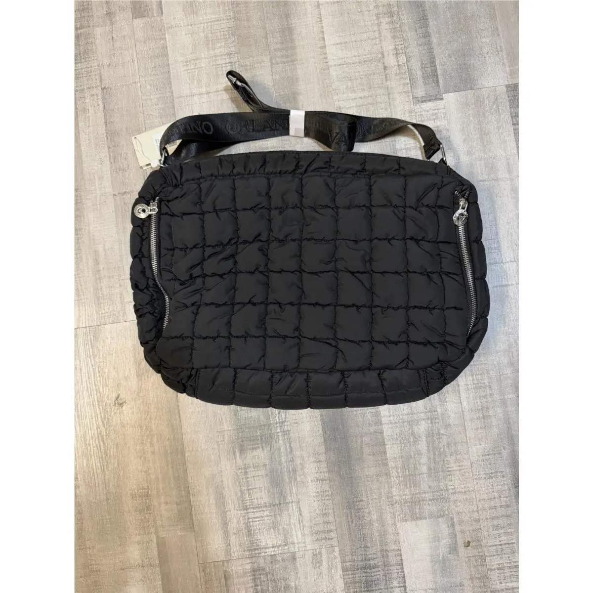 Orlandi Large Black Quilted Nylon Crossbody Messenger Bag by Valentino