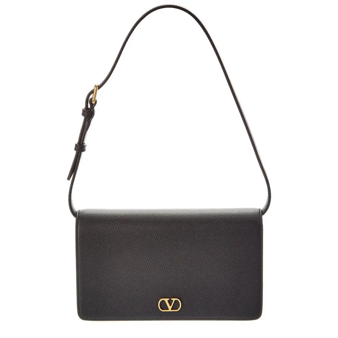 Vlogo Signature Mini Leather Shoulder Bag Women`s Black by Valentino