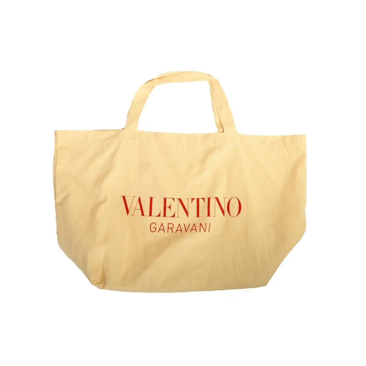Valentino Caravani Cotton Canvas Large Shopping Tote Bag