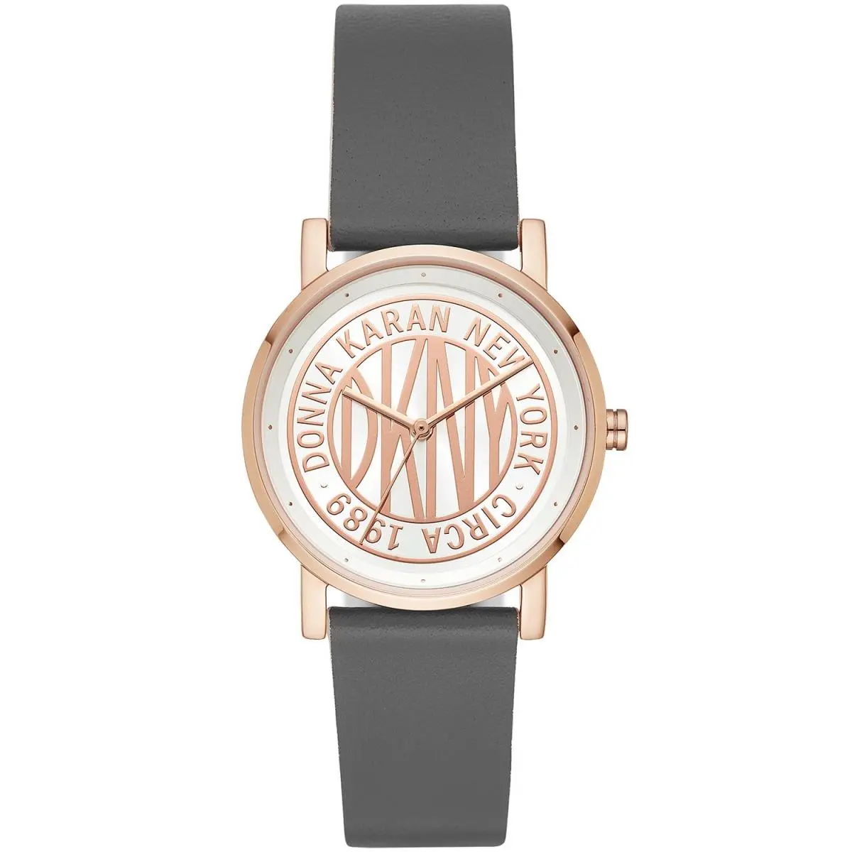 Dkny Women’s Soho Gray Leather Strap Watch 34mm by DKNY