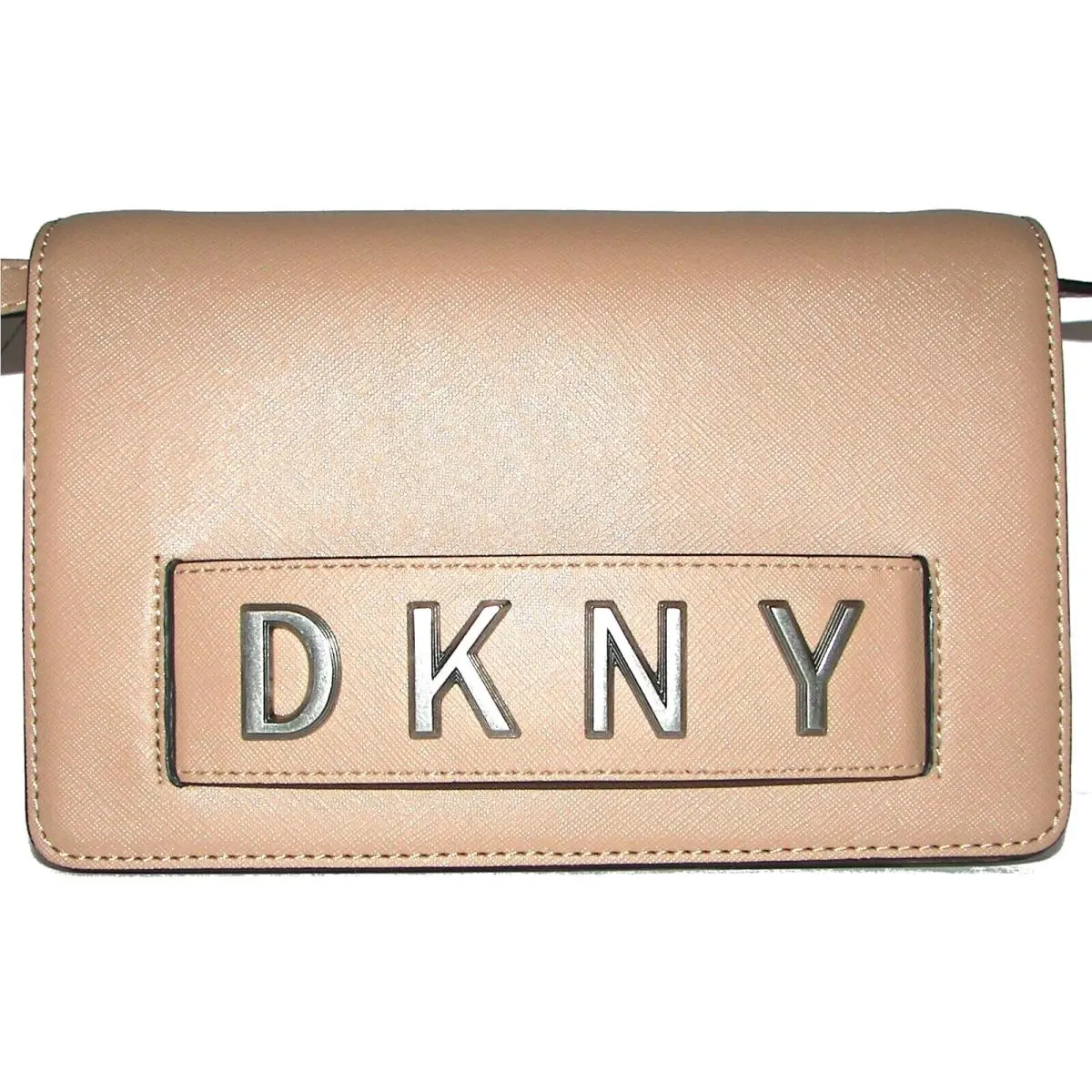 Dkny Latte Saffiano Leather Flap Purse Crossbody by DKNY