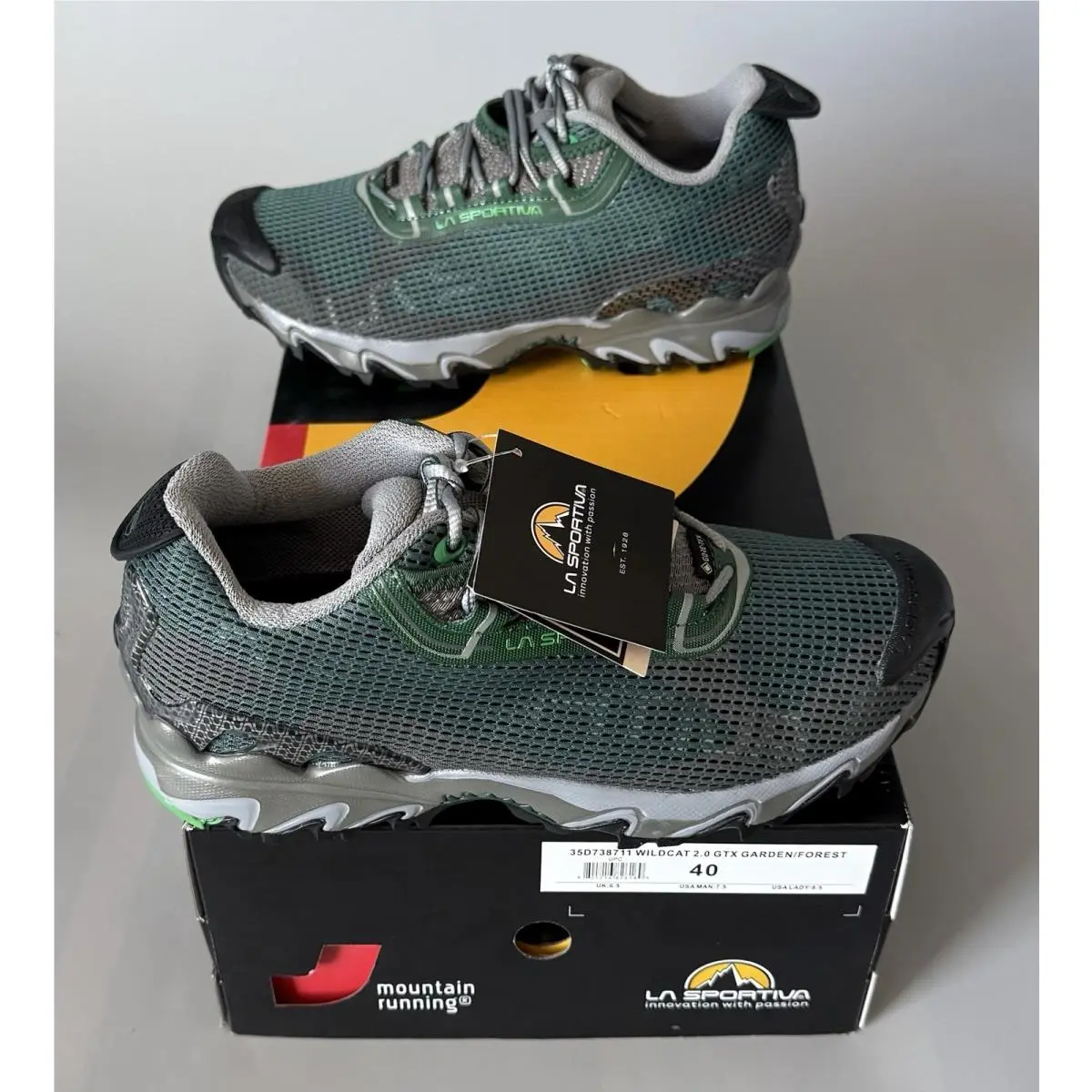La Sportiva Wildcat 2.0 Gtx Trail Shoes — w/ Box — Men 7.5 Women 8.5 — Green