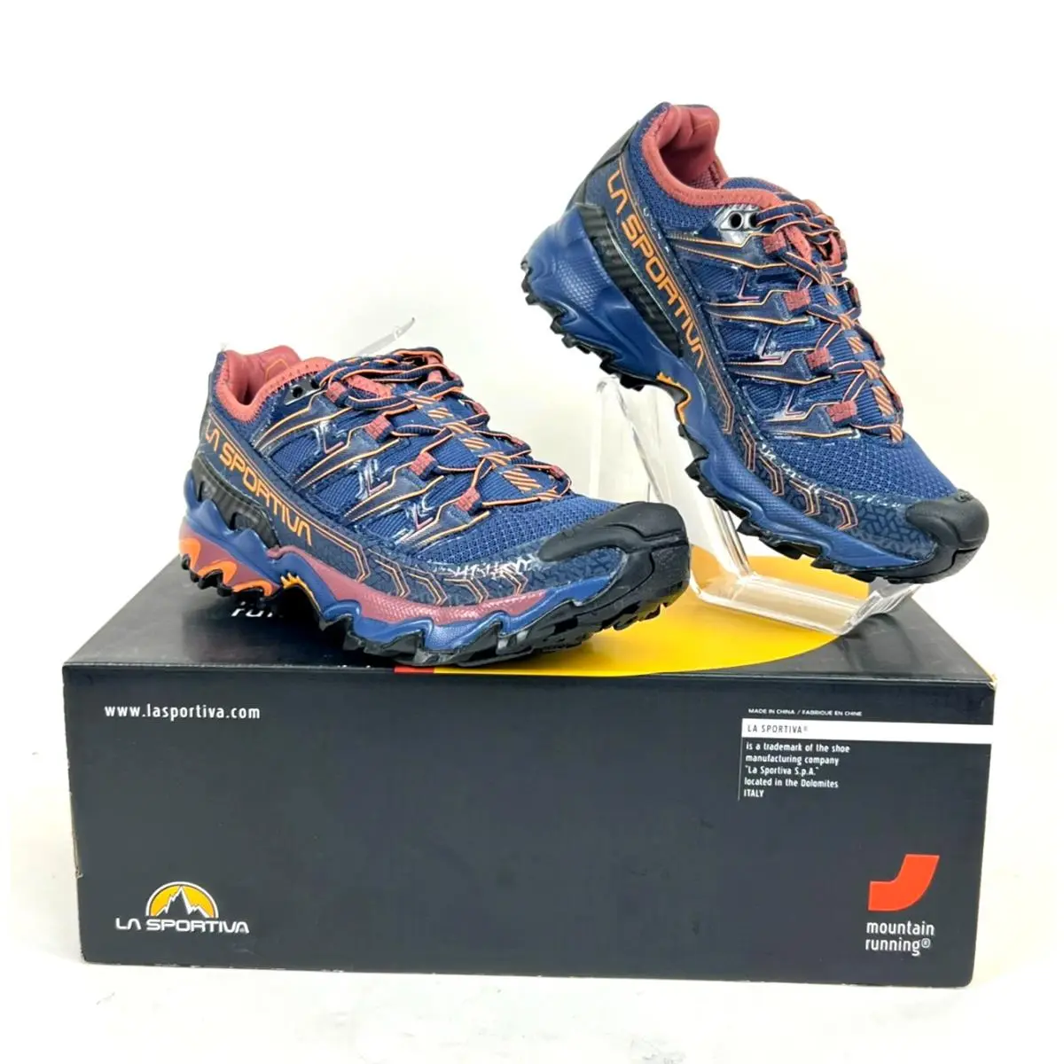 La Sportiva Ultra Raptor II Womens 5.5 Trail Running Shoes Denim Rouge 46O628407