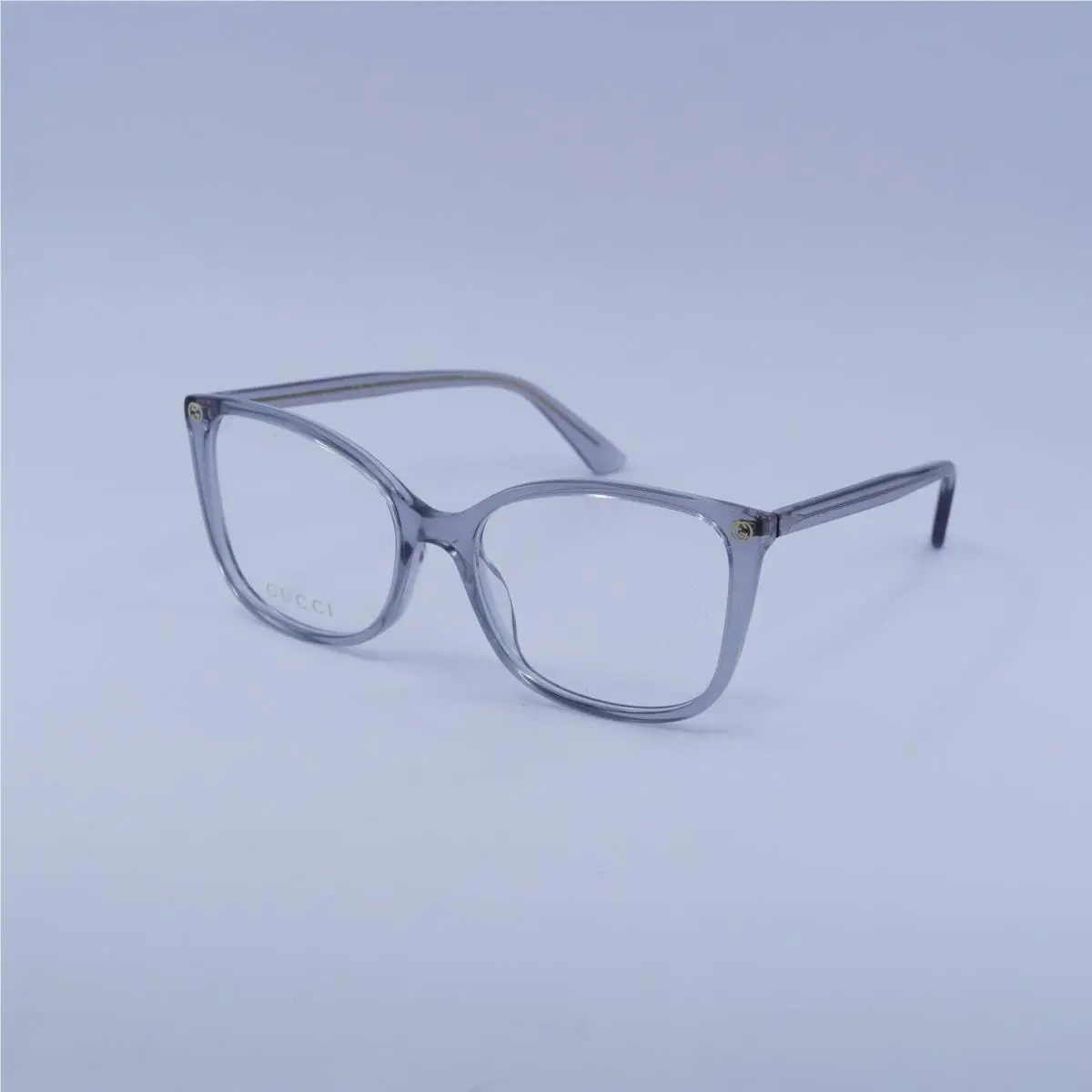GG0026O 017 Shiny Transparent Denim Blue 53mm Eyeglasses by Gucci
