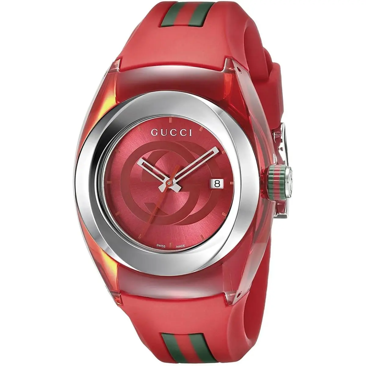 Women`s Sync Red Dial Watch - YA137303 by Gucci