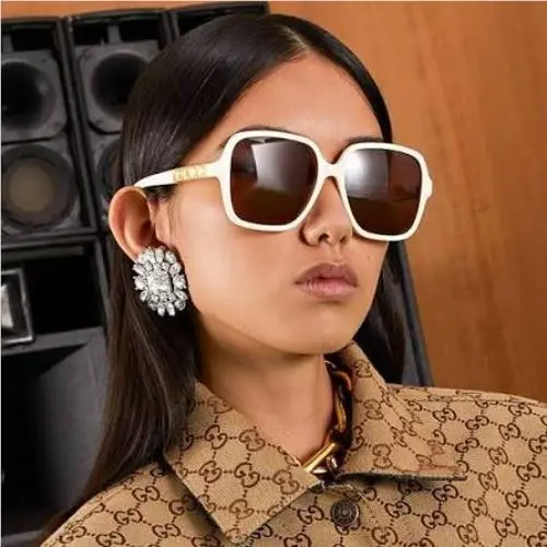 GG1189SA 005 White Brown Women Sunglasses by Gucci