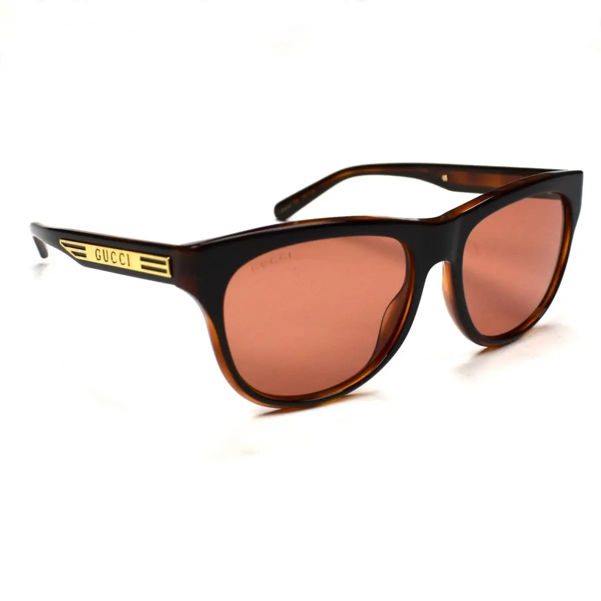 GG0980S Rectangular Sunglasses Mens Black Tortoise Rose by Gucci