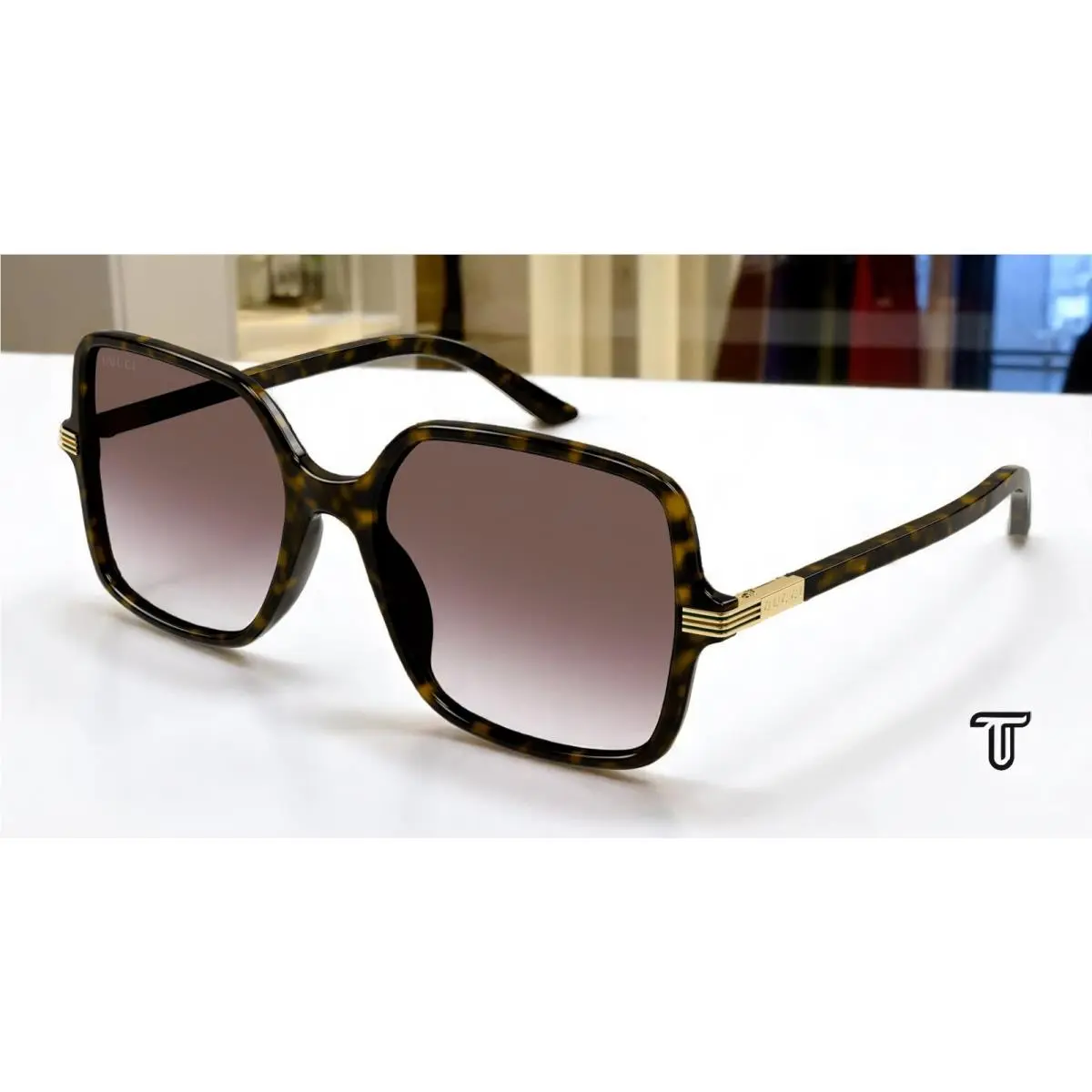GG1449S 002 Sign Havana Brown 55 mm Women`s Sunglasses by Gucci