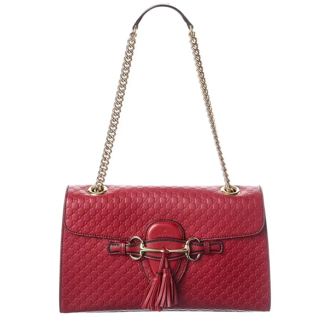 Gucci Red Microguccissima Leather Emily Chain Shoulder Bag - Exterior: Red