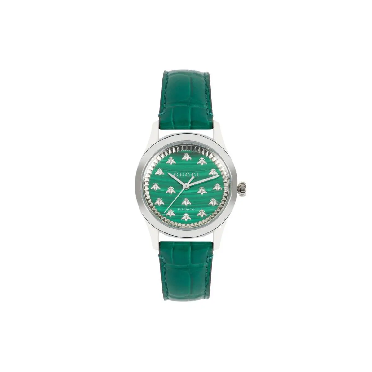 Women`s G-timeless Automatic Watch 38mm Green Malachite Dial YA1264213 by Gucci