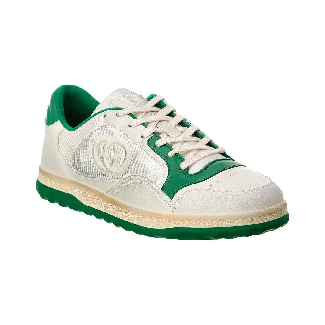 Mac80 Leather Sneaker Men`s Green 6.5 Uk by Gucci