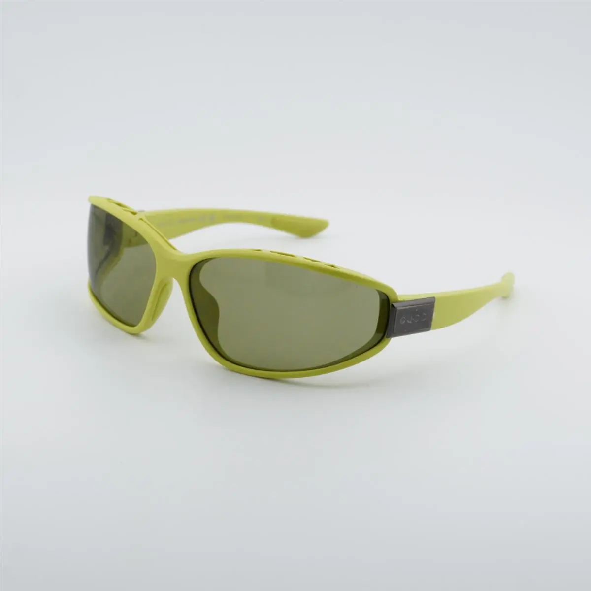 GG2011S 002 Matte Solid Acid Green/green with GG Pattern Mirror by Gucci