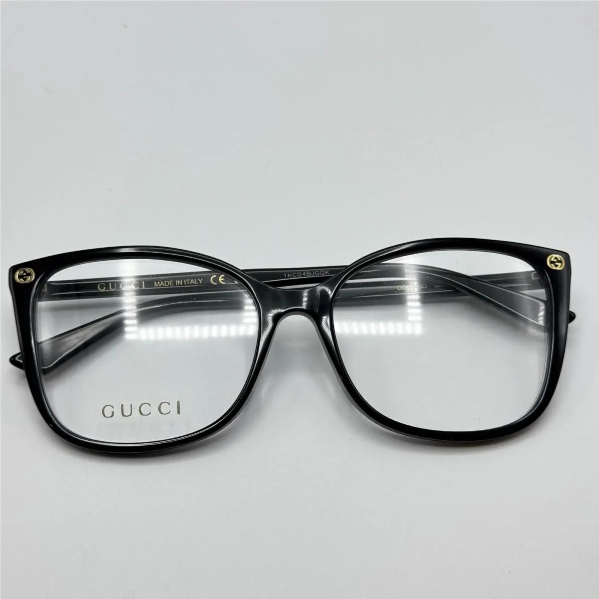 Eyeglass Frames GG0026O 008 Black Square Cat Eye Frame Demo Lens 55-17-140 by Gucci