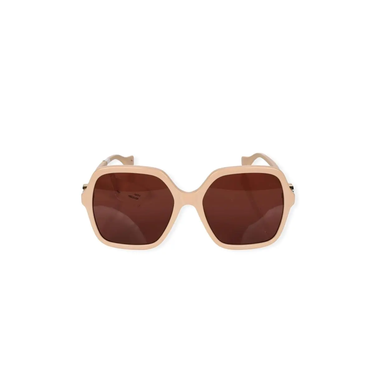 295264 Square Ladies Sunglasses Shiny Solid Powder Pink Ivory Brown by Gucci