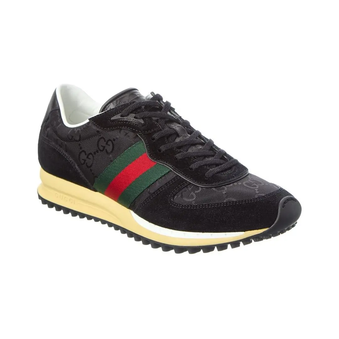 Re-motion Gg Canvas Suede Sneaker Men`s Black 9 Uk by Gucci