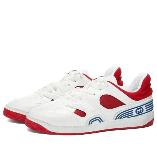 D5417 Basket Mens White Leather Lace-up Demetra Sneakers Size  11 by Gucci