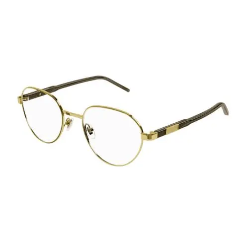GG1162O 003 Round Oval Panthos Metal Gold Brown 51 mm Men`s Eyeglasses by Gucci