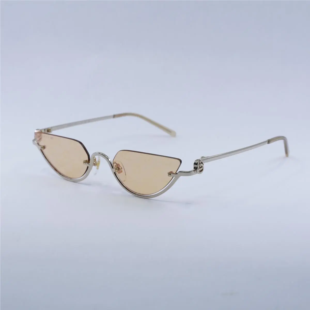 GG1603S 004 Gold/rose Mirror to Dark Yellow with GG Pattern 53-21-135 by Gucci