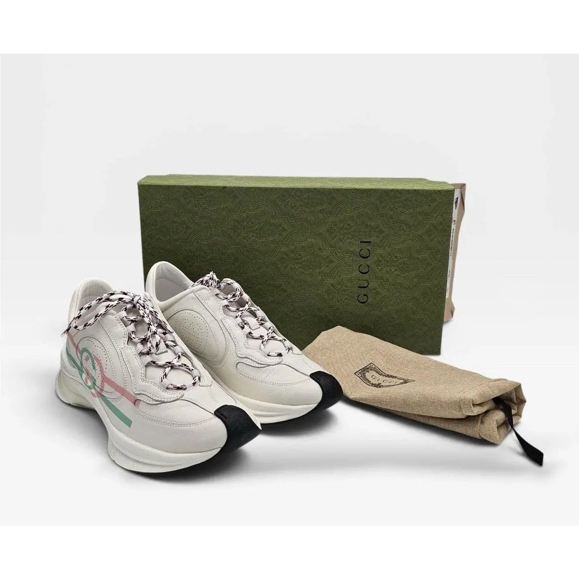 Ultralight Leather Sneakers White GG Logo Women’s EU 39.5 US 9.5 by Gucci