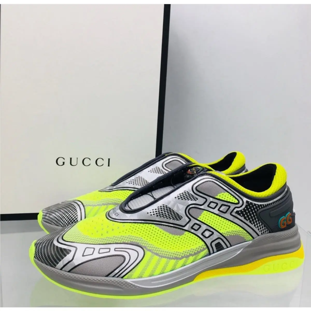 - 623109 - Ultrapace R Sneakers Yellow/ Grey Men’s Size US 9.5 M by Gucci