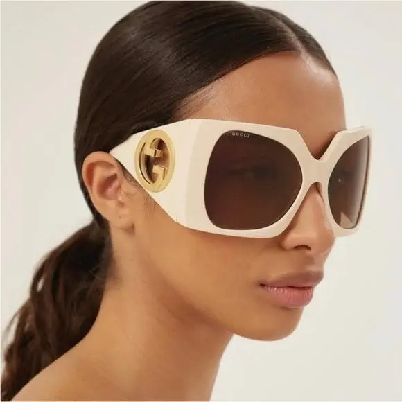 GG1255S 002 White Oversized Square Women Sunglasses  by Gucci