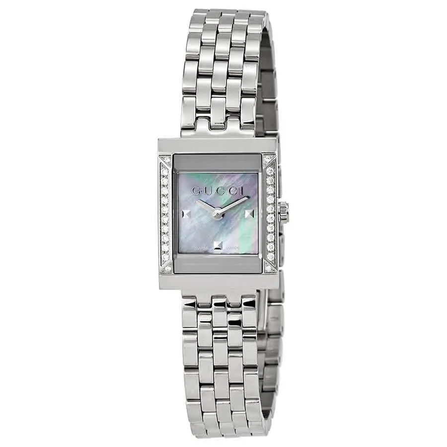 Gucci G-frame Mop Dial Diamond Ladies Watch YA128404