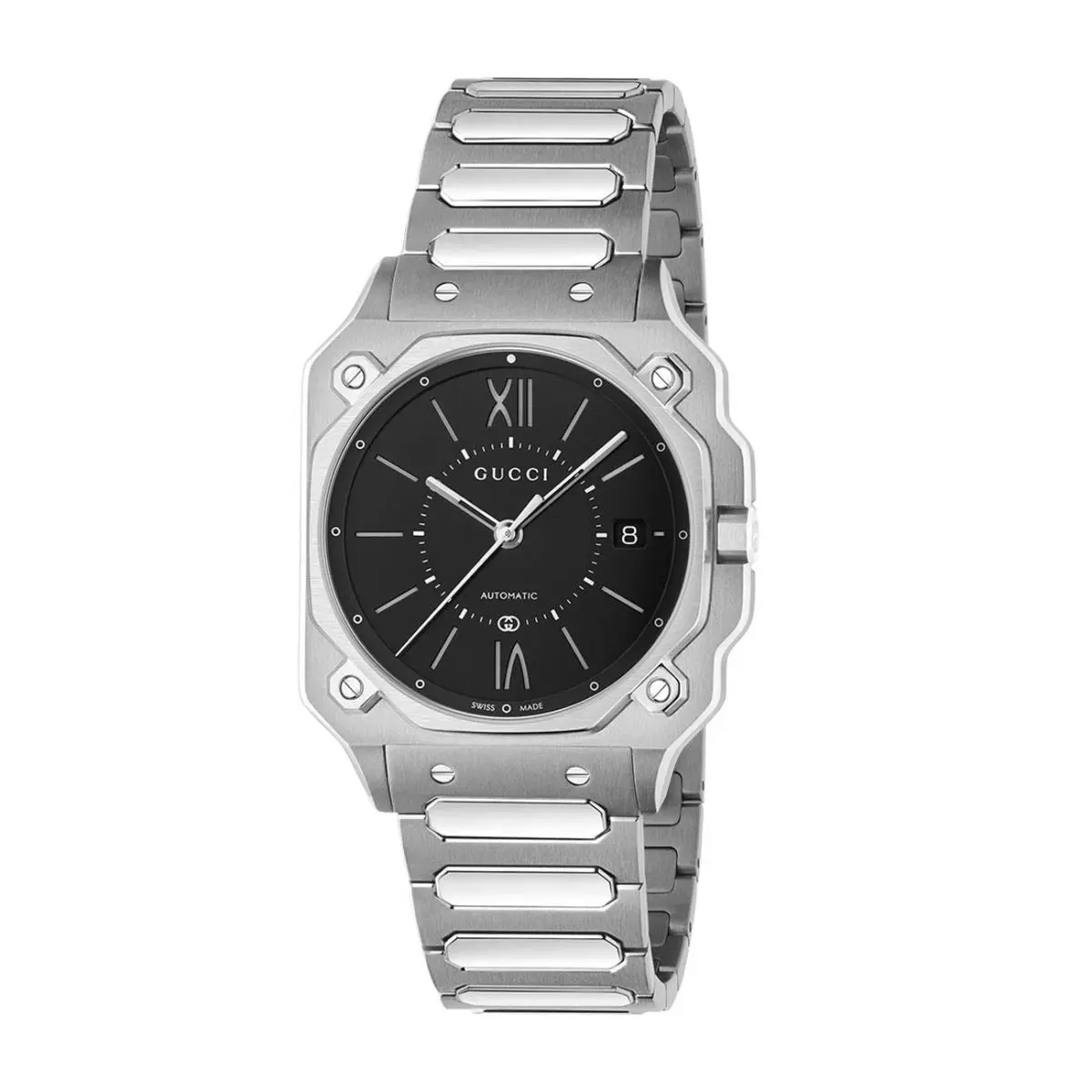 G-flat Black Dial Automatic 36mm Steel Men`s Watch YA166401 by Gucci