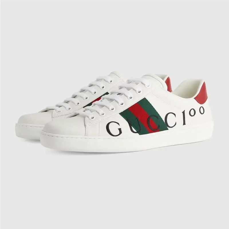 D5437 Mens White Leather Ace Sneakers Size 8.5 G by Gucci