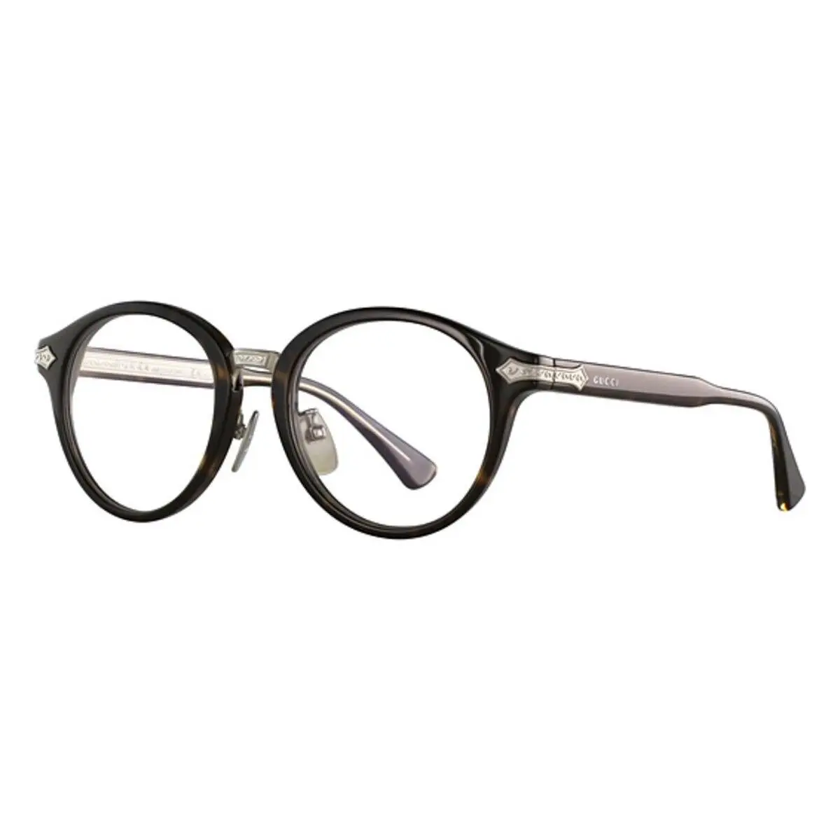 GG0066O 001 50 Black Silver Designer Eyeglasses Optical Frames 50-20 by Gucci