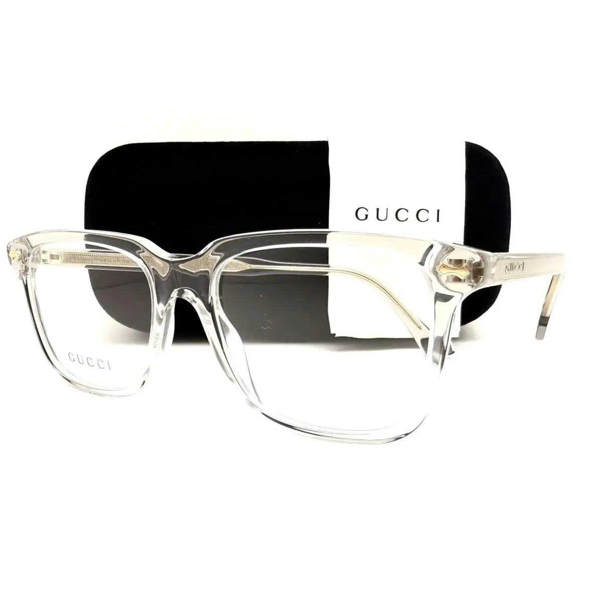 Eyeglasses GG07370 010 Grey Transparent 53-18-150 with Case by Gucci