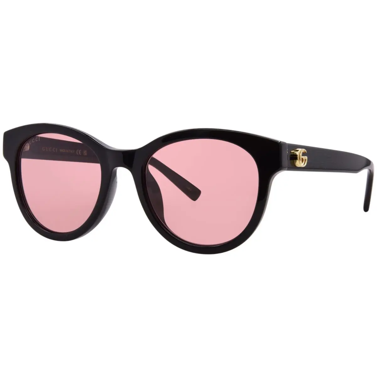 GG2127SK 003 Sunglasses Women`s Black/red Lenses Round Shape 54mm by Gucci
