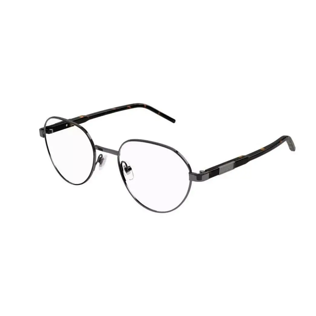 Gucci GG1162O 002 Round Oval Panthos Metal Ruthenium Havana 51mm Mens Eyeglasses