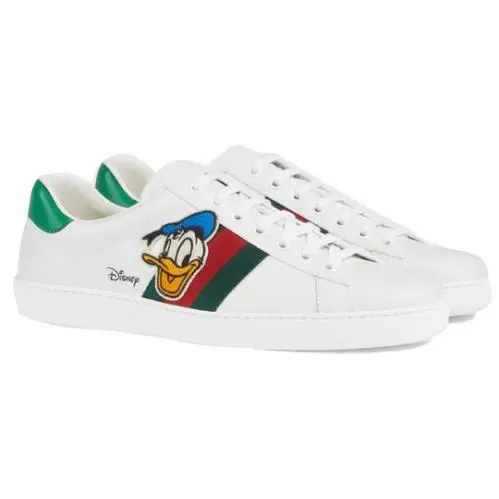 D5430 Mens White Leather Ace Donald Duck Casual Sneakers Size 14 G by Gucci