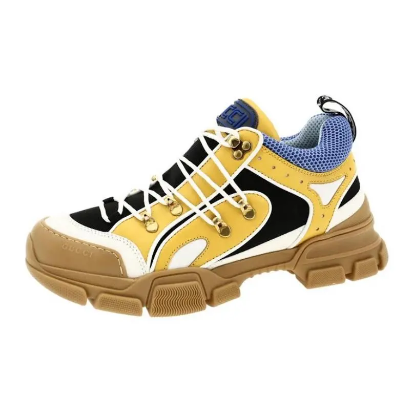 Gucci Flashtrek Yellow Low-top Sneaker D44114 Men`s Size 7.5 G / 8 US - Yellow