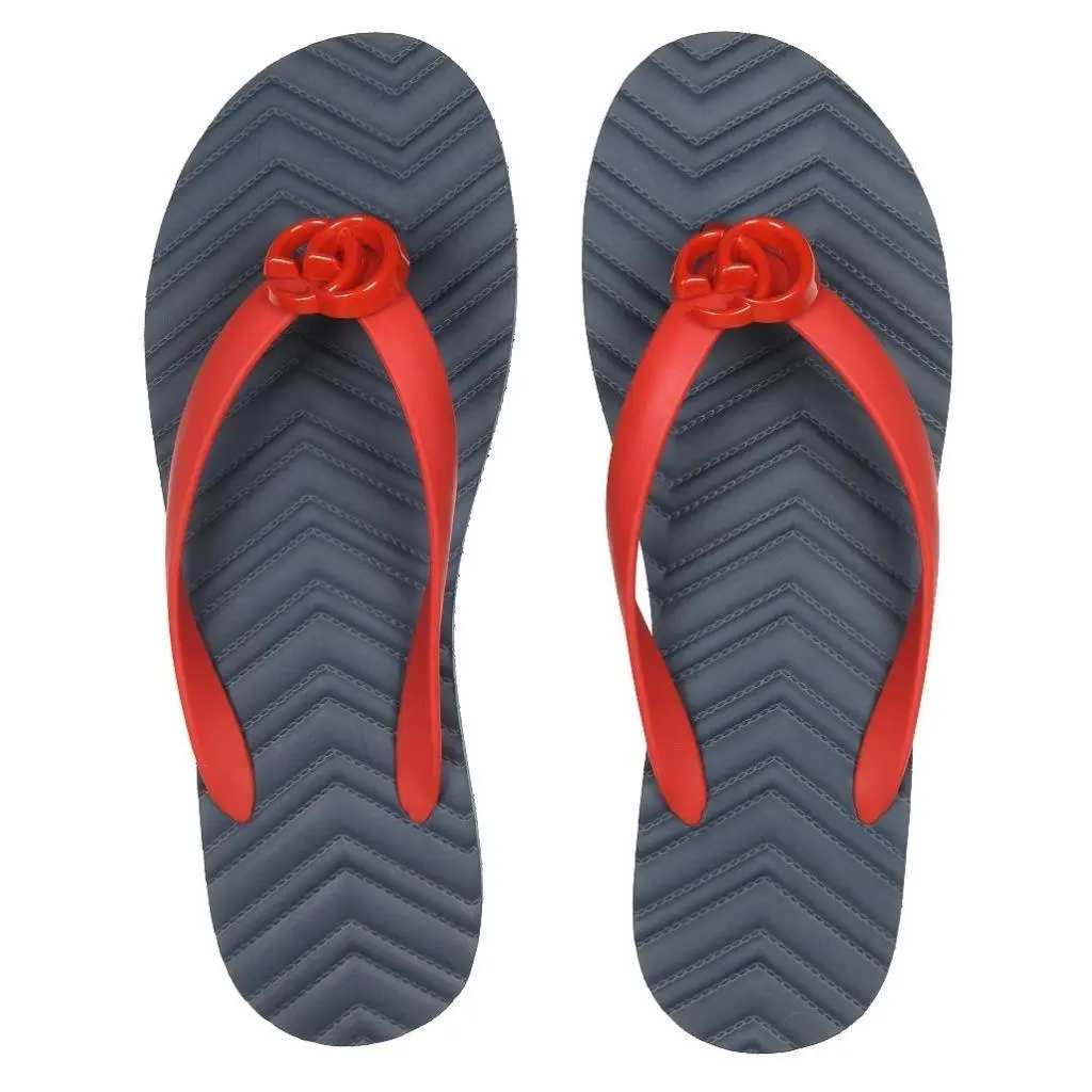 Men`s Red Blue Double G Thong Flip Flops Sandals Shoes 11/US 11.5 by Gucci