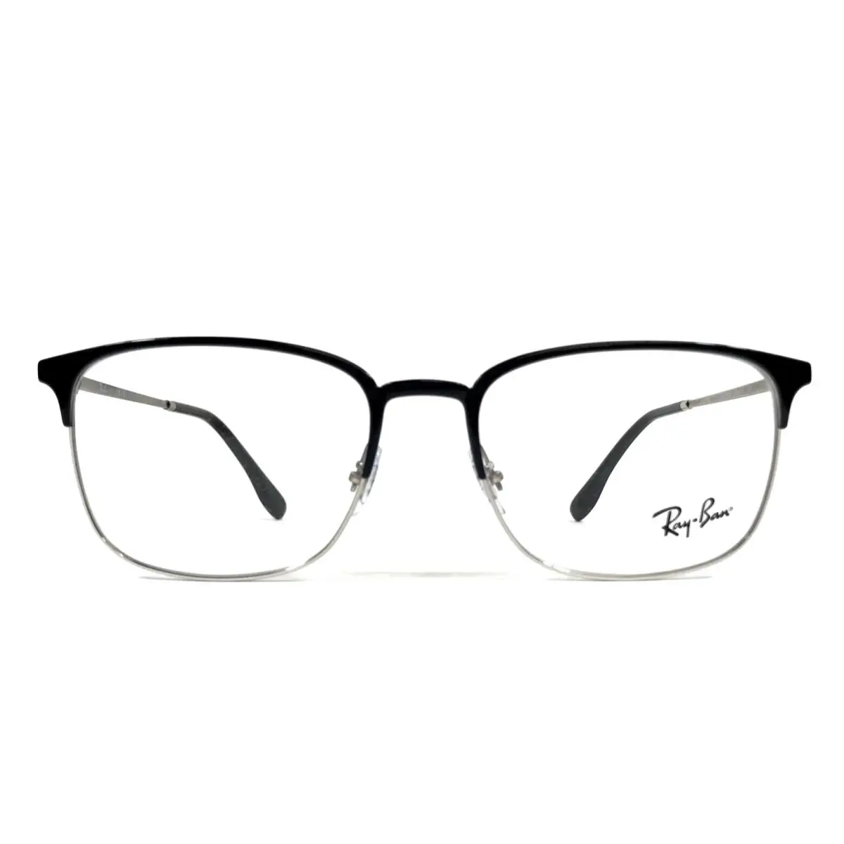 Ray-ban Eyeglasses Frames RB6494 2861 Black On Silver Square Full Rim 54-18-145
