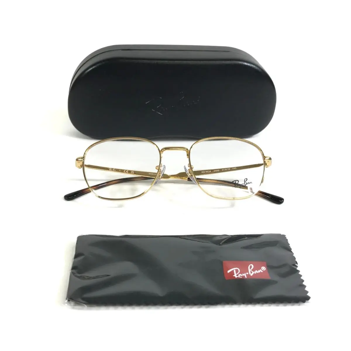 Ray-ban Eyeglasses Frames RB6534 2500 Arista Gold Square Wire Rim 51-19-145 by Ray-Ban