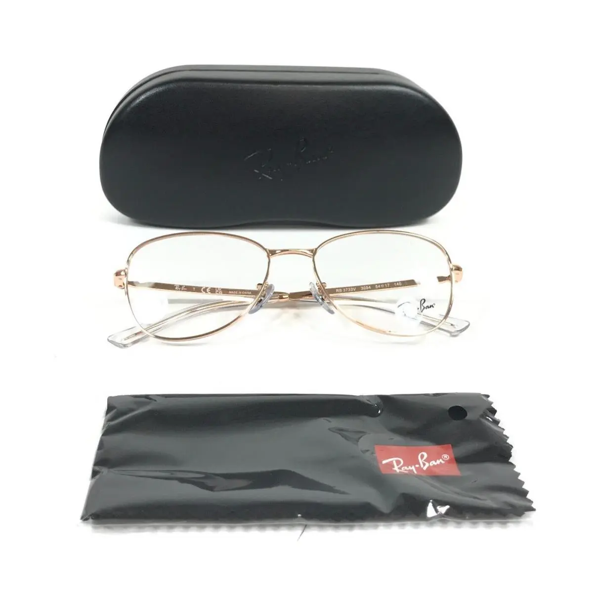 Ray-ban Eyeglasses Frames RB3733V 3094 Rose Gold Aviator Full Rim 54-17-140 by Ray-Ban