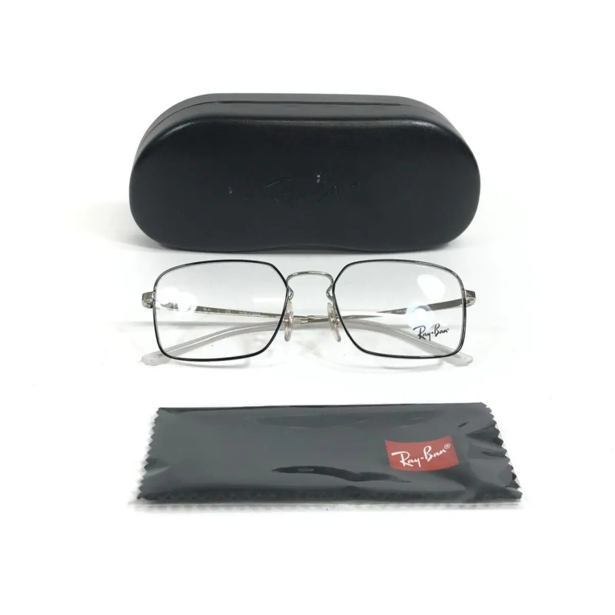 Ray-ban Eyeglasses Frames RB6440 2983 Black Silver Rectangle Full Rim 53-18-140