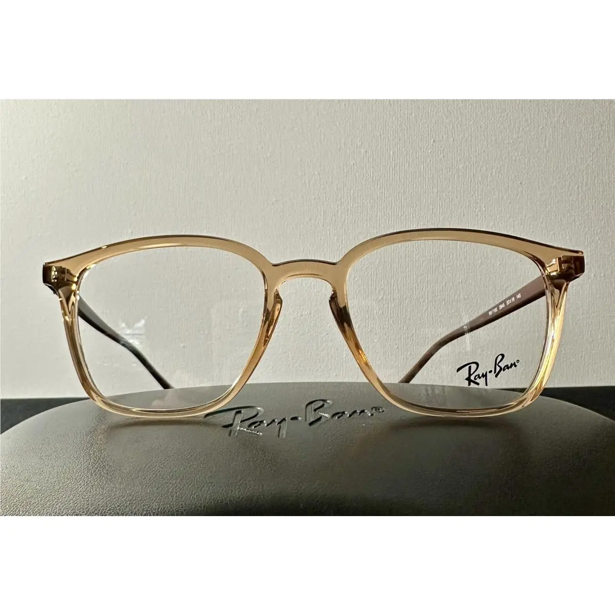 Ray-ban Eyeglasses Frame Case Model RB7185 5940 Crystal Light Brown/ Brown