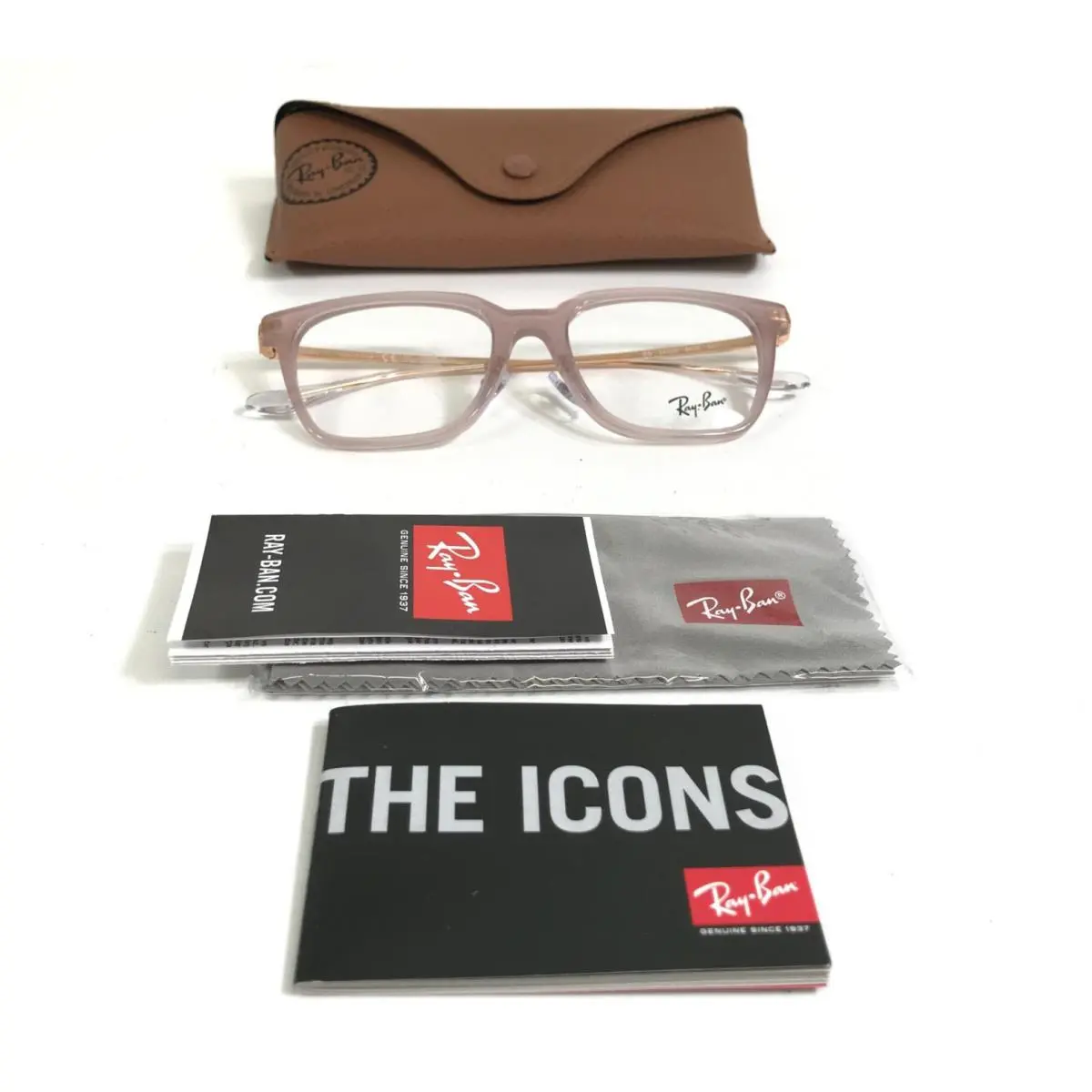 Ray-ban Eyeglasses Frames RB5442D 8438 Pink Rose Gold Square Asian Fit 52-18-145