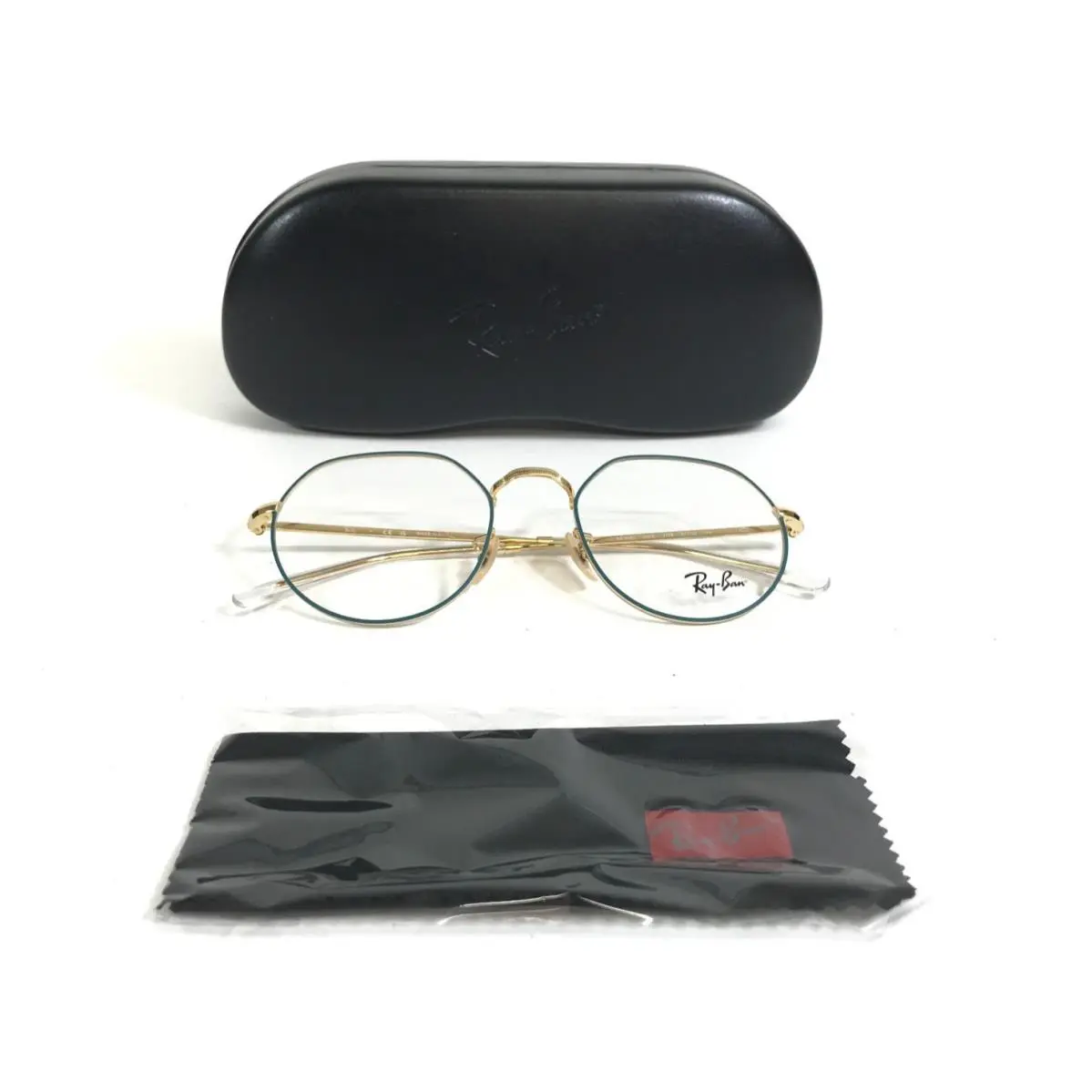 Ray-ban Eyeglasses Frames RB6465 Jack 3136 Green on Gold Round 51-20-140